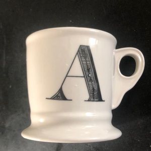 Letter "A" Anthropologie Monogram Mug White